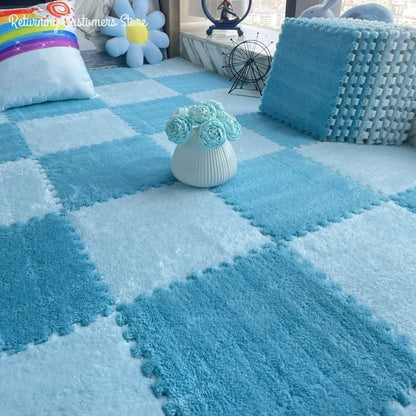 Soft Plush Interlocking Play Mat Tiles for Kids – 30x30cm Puzzle Carpet