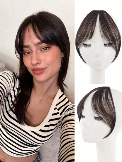 Clip-In Bangs Hair Extension Natural Seamless Side Swept Fringe