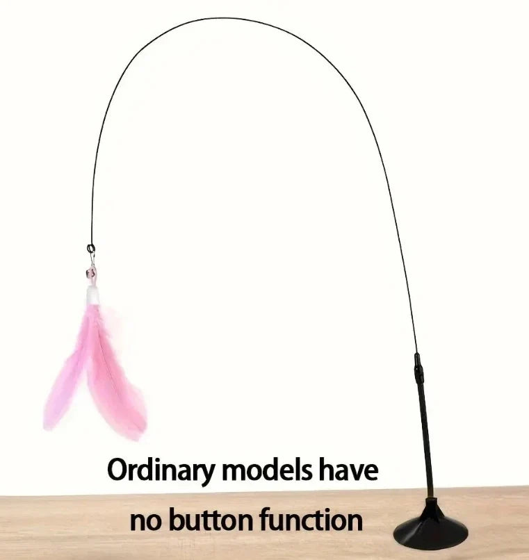 Cat Feather Wand Toy with Suction Cup Base