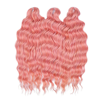 24 Inch Water Wave Crochet Braiding Hair Extensions – Synthetic Ombre