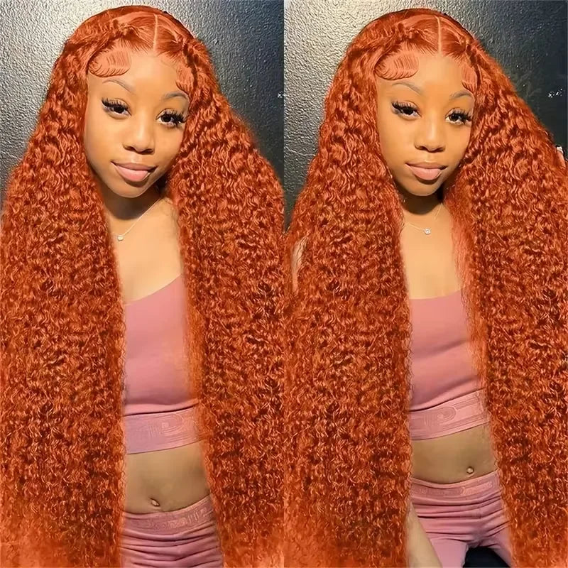 Ginger Orange Curly Lace Front Wig | 13x4 13x6 HD Lace | Human Hair