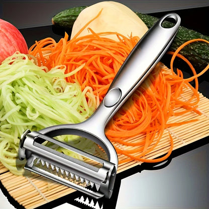 Stainless Steel Dual-Blade Vegetable Peeler & Julienne Slicer