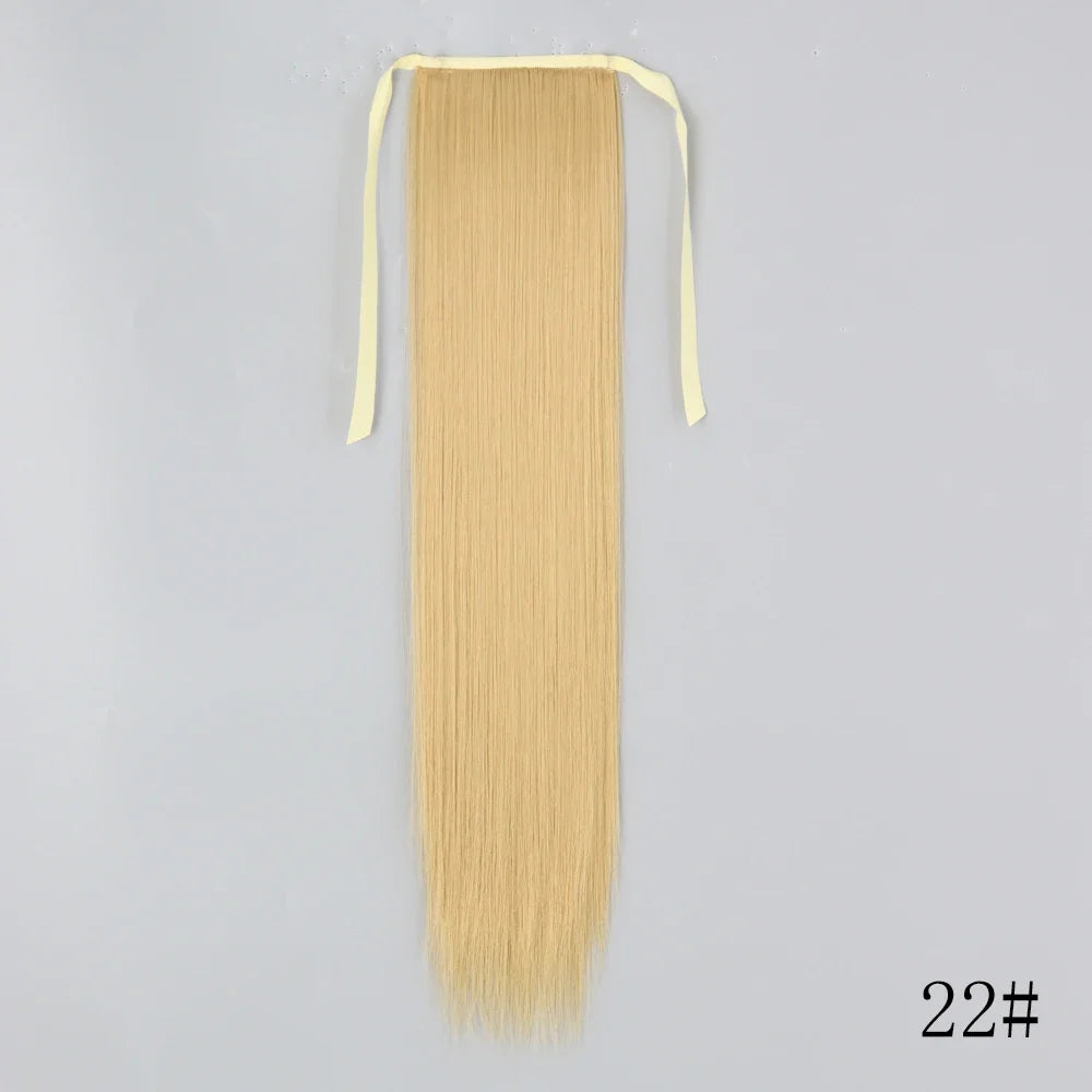 Wrap Around Ponytail Extension – Long Straight Synthetic Clip-In