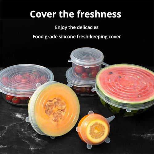Silicone Stretch Lids Set of 6 – Universal Food Storage Bowl Covers