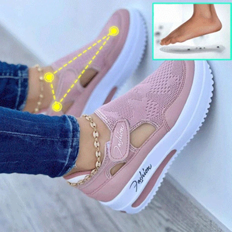 Women's Platform Sneakers Hollow Cutout Casual Shoes