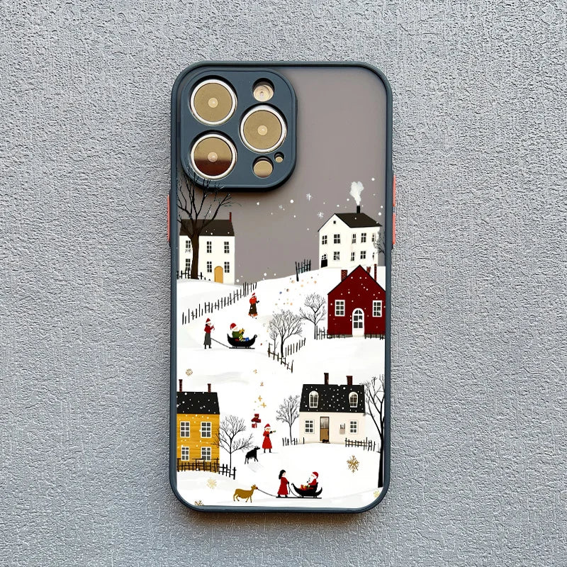 Christmas Snow Village iPhone Case – Festive Winter Design