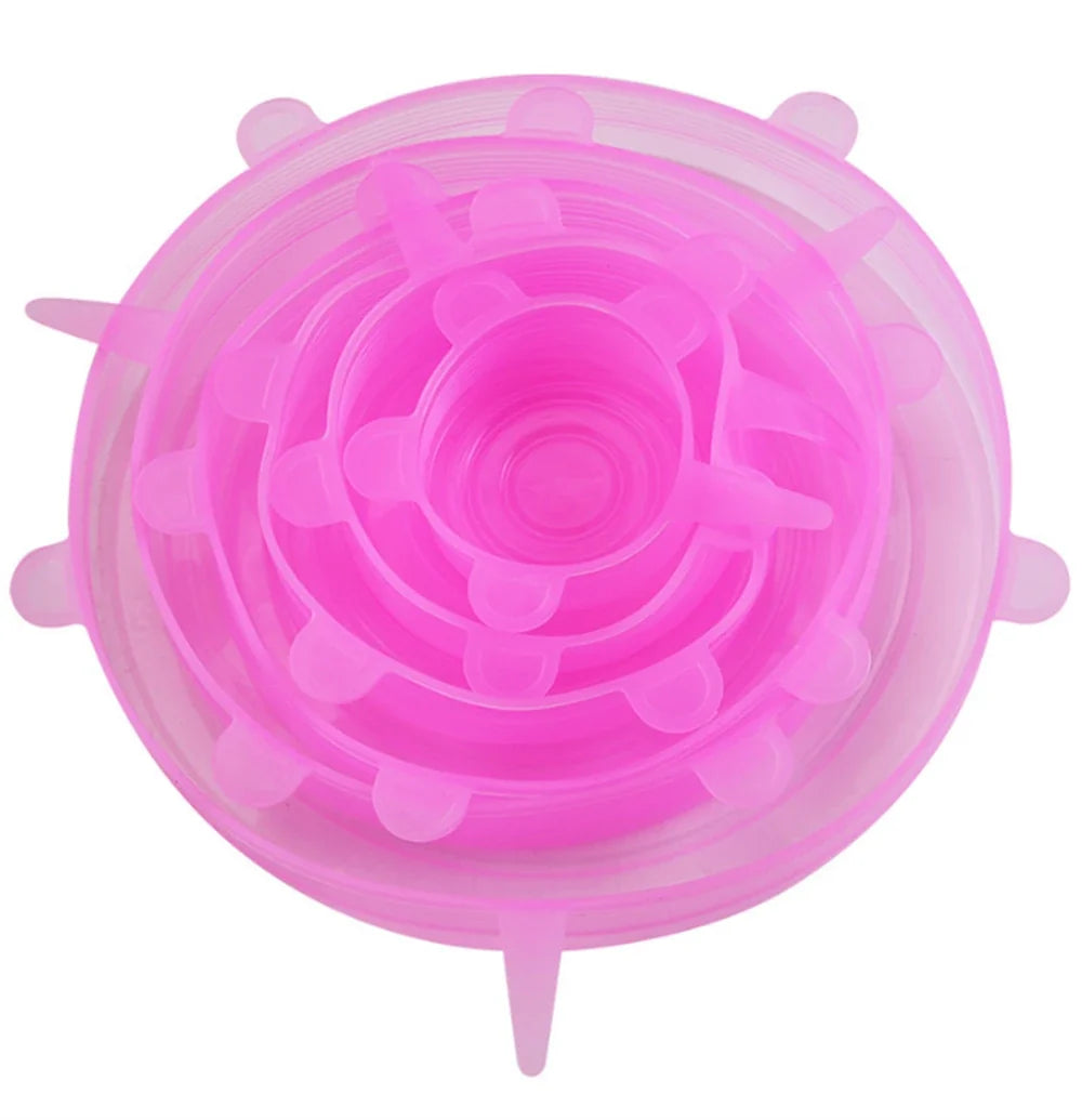 Silicone Stretch Lids Set of 6 – Universal Food Storage Bowl Covers