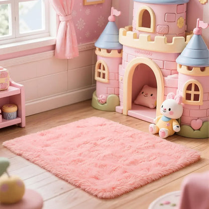 Soft Plush Area Rug for Bedroom & Living Room – Fluffy Floor Carpet