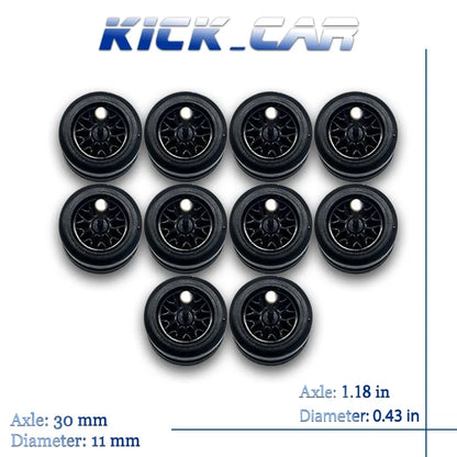 1:64 Scale Rubber Wheels Upgrade Set – 5 Cars (10 Wheels)