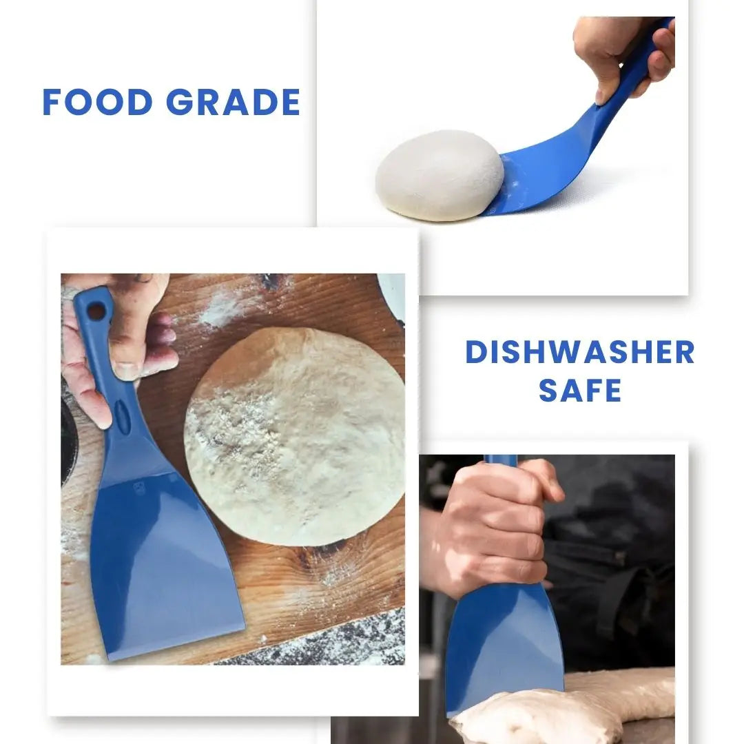 Pizza Dough Scraper & Spatula Cutter – Flexible Kitchen Tool with Hanging Bracket
