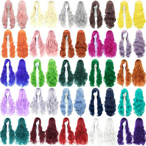 Long Curly Cosplay Wig – Synthetic Party Wig for Women