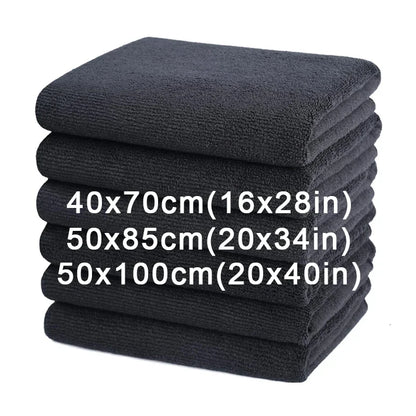 Microfiber Salon Towels – Bleach-Proof, Soft & Highly Absorbent (Black)