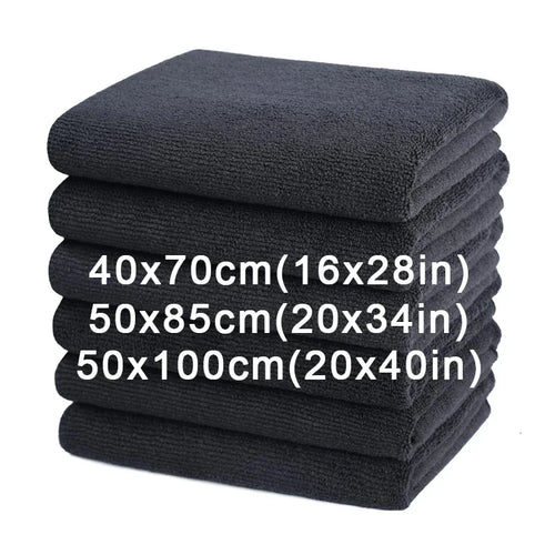 Microfiber Salon Towels – Bleach-Proof, Soft & Highly Absorbent (Black)
