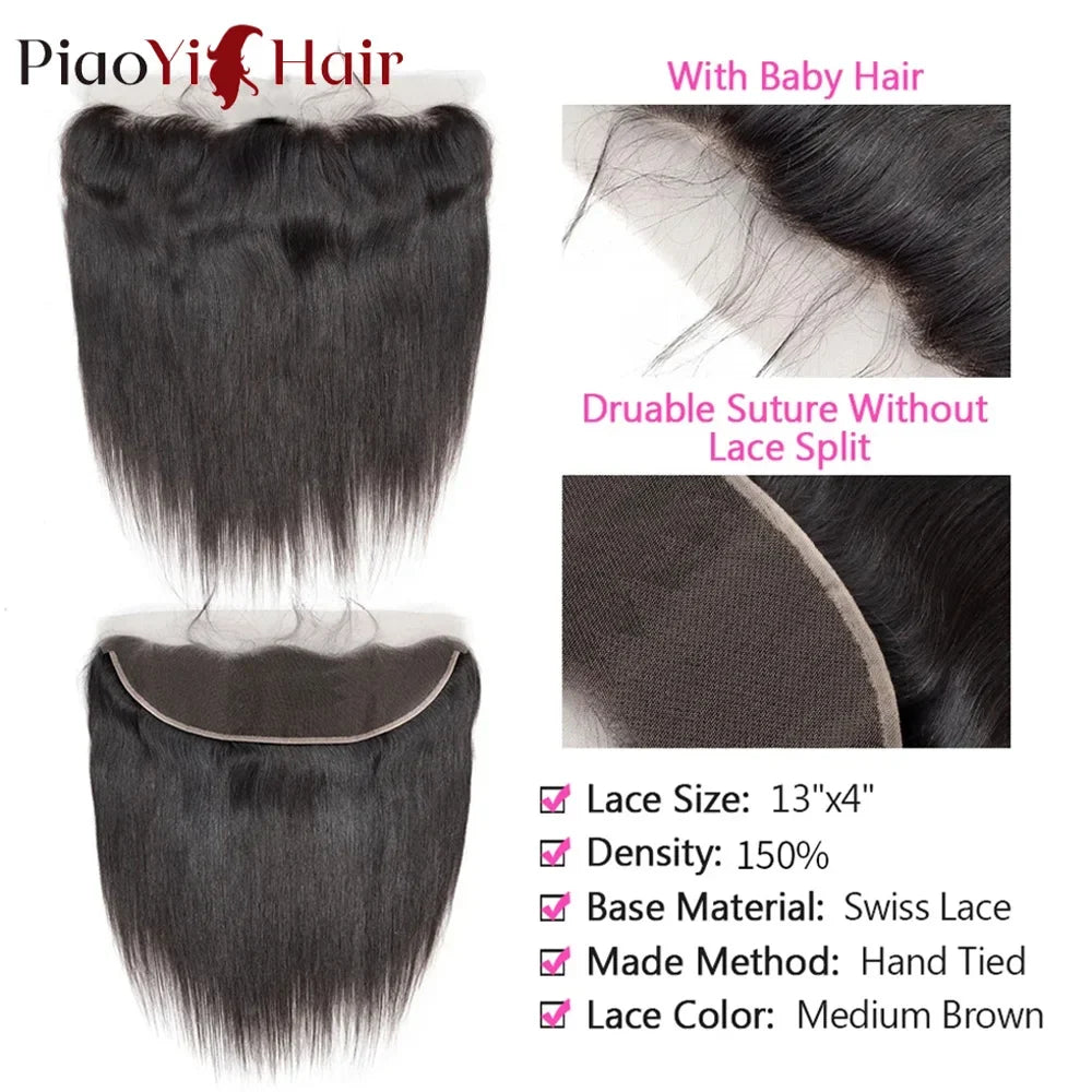 HD Lace Frontal Straight Brazilian Virgin Human Hair 13x4 13x6 4x4 5x5 6x6 2x6