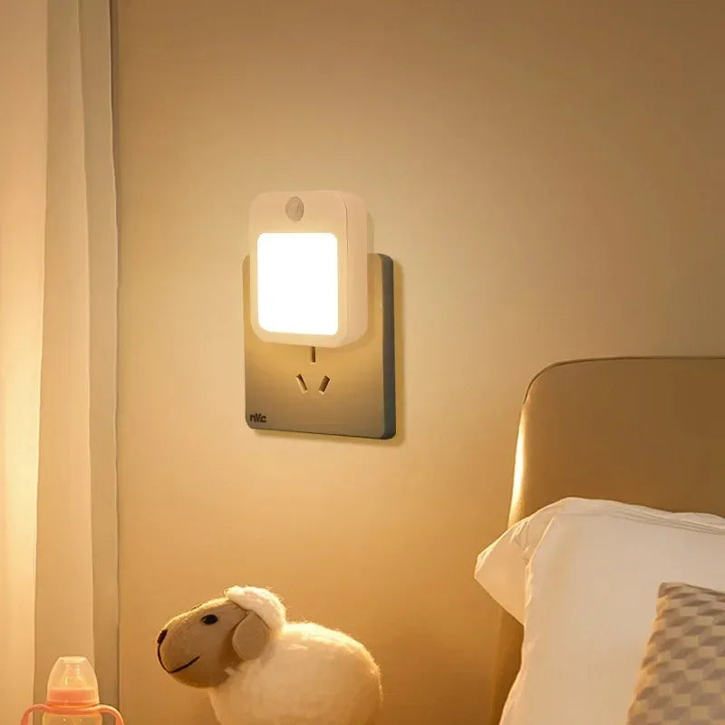 Motion Sensor Plug-In Night Light – Dimmable LED, EU/US Plug