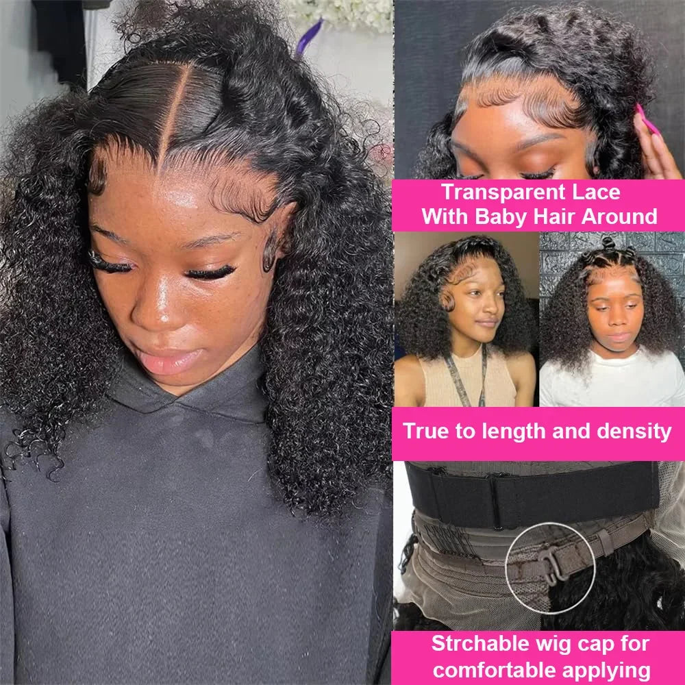 Deep Wave Bob Wig Human Hair Lace Front – 13x4 & 4x4 Transparent Lace
