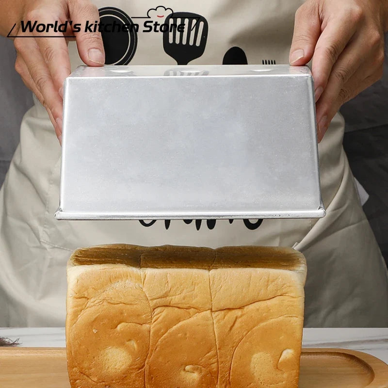 Non-Stick Bread Loaf Pan with Lid – Aluminum Alloy Toast Box
