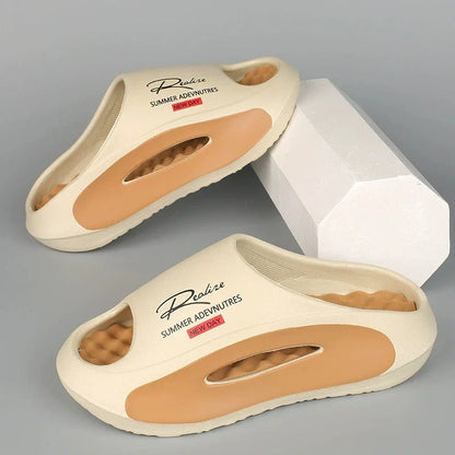 Men's Lightweight EVA Slides – Trendy Cut-Out Design Sandals