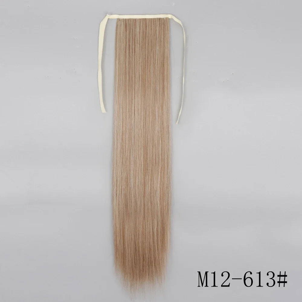 Wrap Around Ponytail Extension – Long Straight Synthetic Clip-In