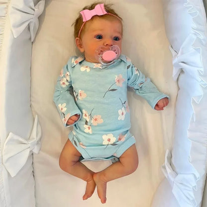 Reborn Baby Doll Felicia – 18in Newborn with Open Blue Eyes & Hand-Rooted Hair