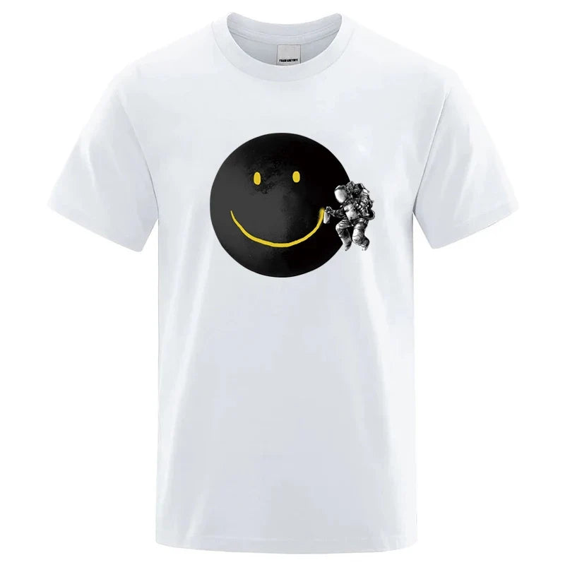 Funny Spaceman Graphic T Shirt Cotton Blend Casual Tee