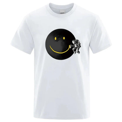 Funny Spaceman Graphic T Shirt Cotton Blend Casual Tee