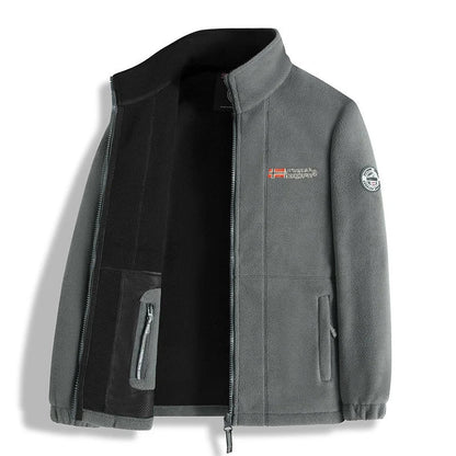 Men's Thick Polar Fleece Jacket – Full-Zip Warm Outdoor Winter Coat