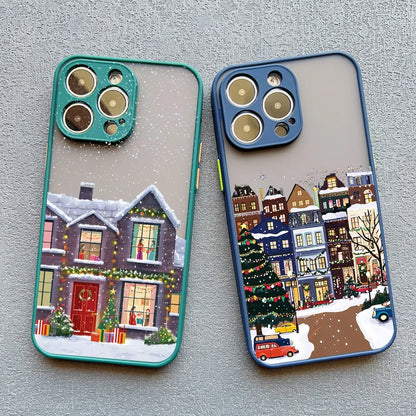 Christmas Snow Village iPhone Case – Festive Winter Design