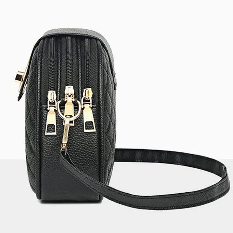 Quilted Leather Crossbody Bag – Elegant Women's Shoulder Bag