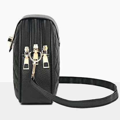 Quilted Leather Crossbody Bag – Elegant Women's Shoulder Bag