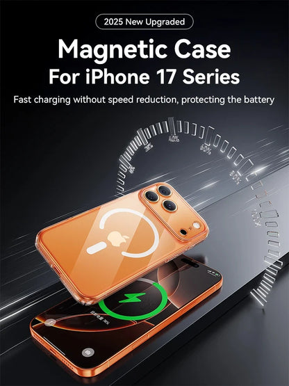 Joyroom Magnetic Clear Case for iPhone 17 16 15 Pro Max Anti-Yellow Ultra-Thin