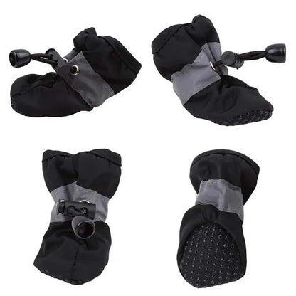Dog Boots Waterproof Non-Slip – Set of 4 with Reflective Strip