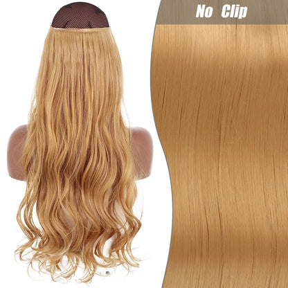 Clip-Free Straight Hair Extension Long Synthetic Hairpiece