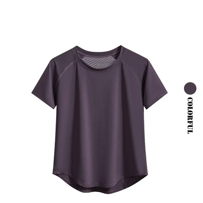 Women's Quick-Dry Workout T-Shirt Short Sleeve Gym Top