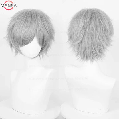 Short Straight Anime Cosplay Wig – 30cm, Multiple Colors for Men & Women