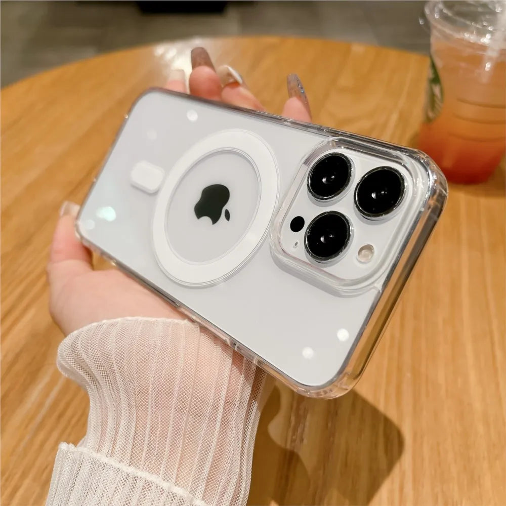 MagSafe Clear iPhone Case – Magnetic Transparent Wireless Charging Cover for iPhone 11–16 Series