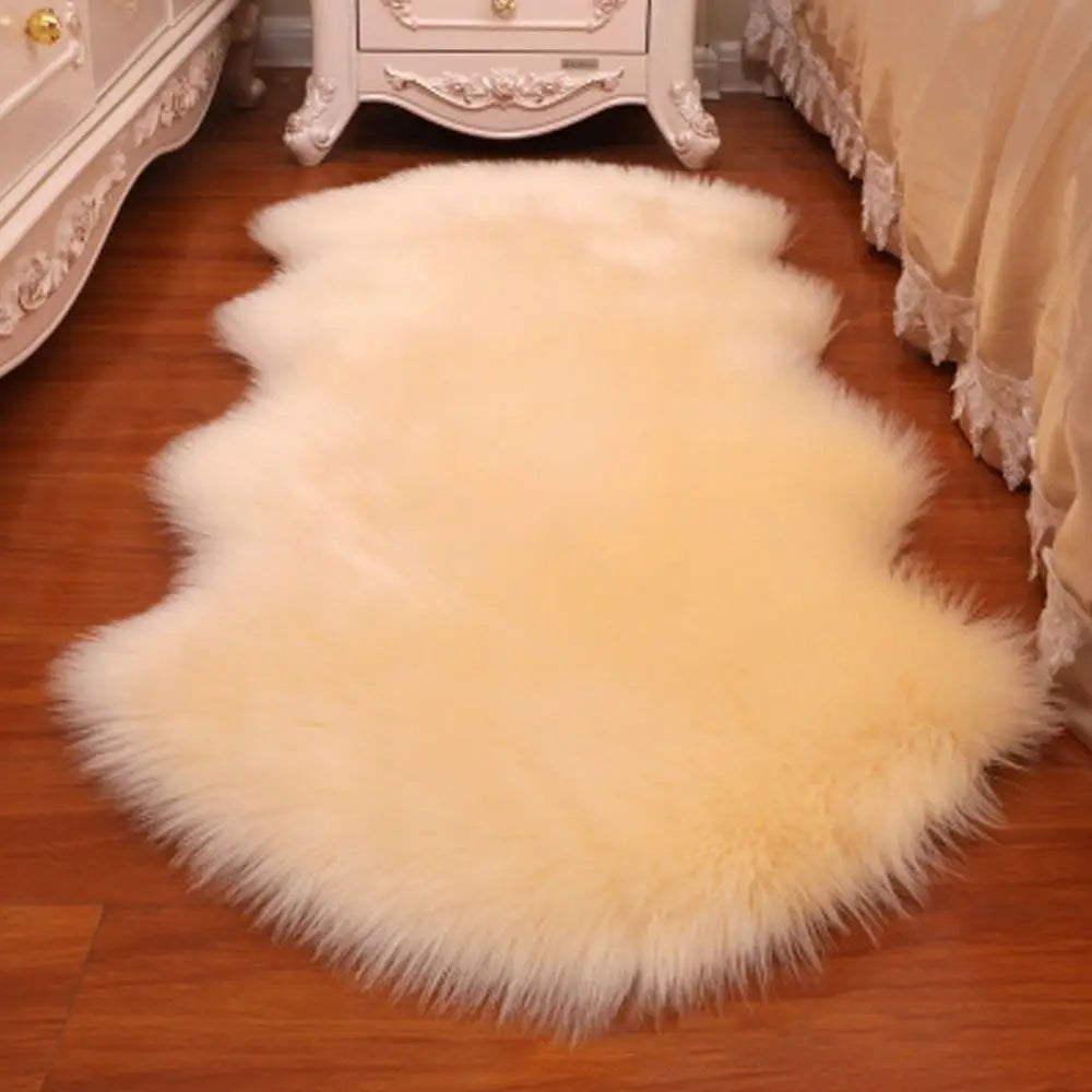 Faux Sheepskin Shaggy Rug – Fluffy Soft Area Mat for Bedroom
