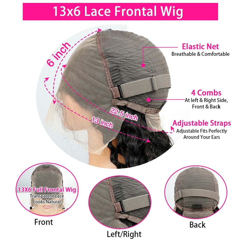 HD Lace Front Wig Deep Wave 200 Density 13x4 13x6