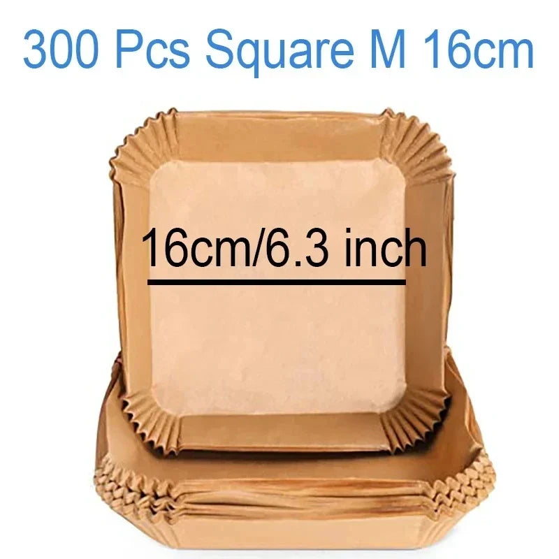 Air Fryer Parchment Paper Liners – Round & Square, 50–300 Pcs