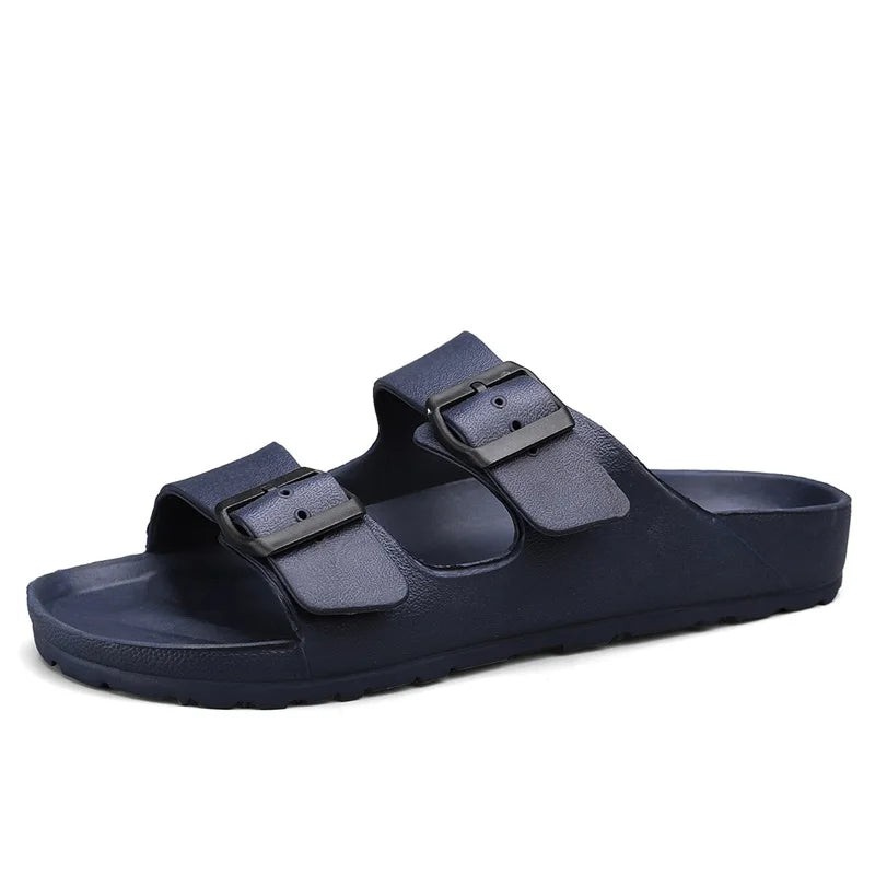 Men's EVA Double-Buckle Slide Sandals – Lightweight Anti-Slip