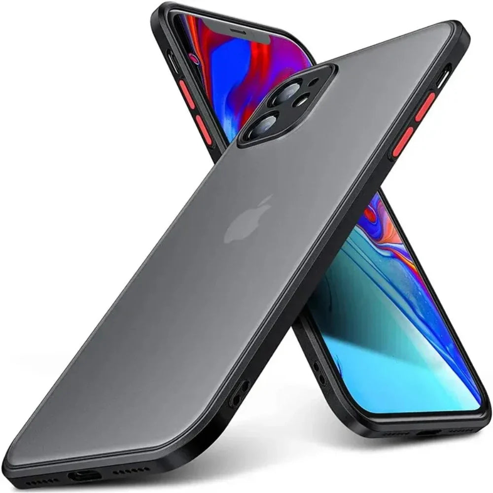 Shockproof iPhone Case – Armor Matte Cover with Silicone Bumper