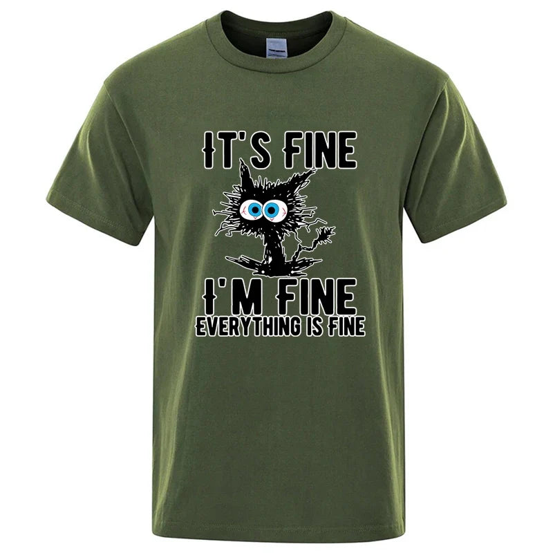 Cool Cat Graphic T Shirt Funny Cotton Blend Casual Tee