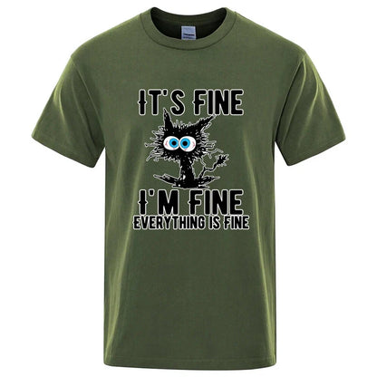 Cool Cat Graphic T Shirt Funny Cotton Blend Casual Tee