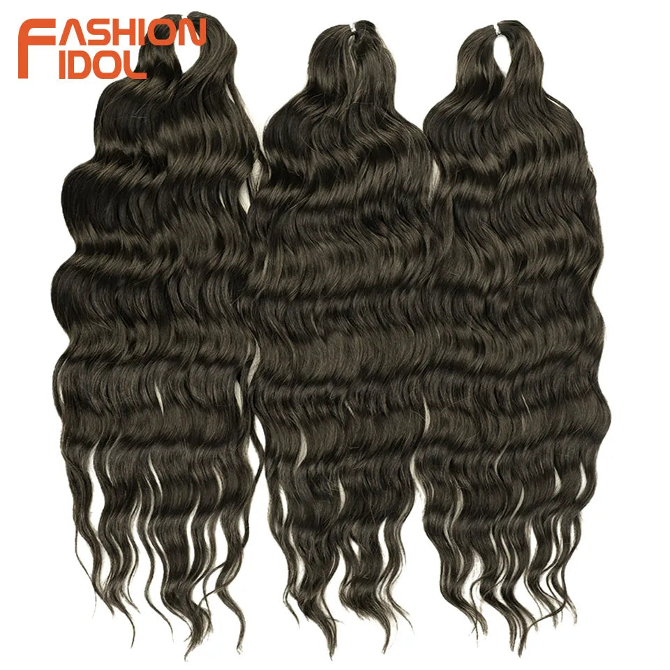 24 Inch Water Wave Crochet Braiding Hair Extensions – Synthetic Ombre