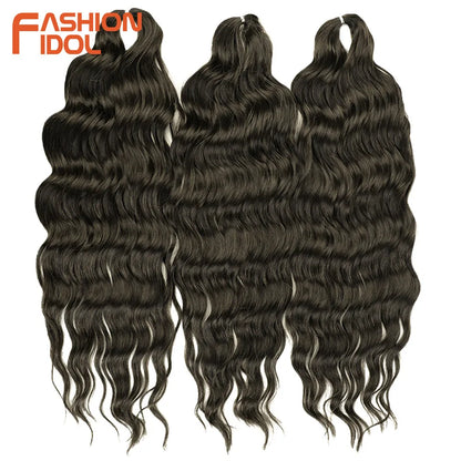 24 Inch Water Wave Crochet Braiding Hair Extensions – Synthetic Ombre