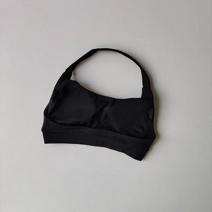 Seamless Padded Sports Bra – Backless Halter Crop Top for Women