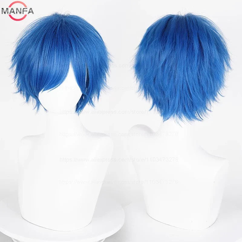 Short Straight Anime Cosplay Wig – 30cm, Multiple Colors for Men & Women