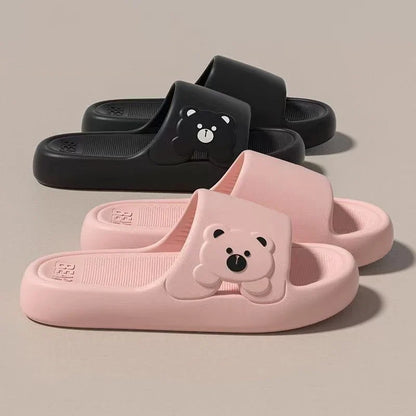 Cartoon Bear Indoor Slippers Women Soft EVA Home Slides