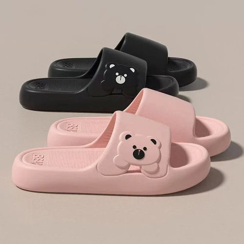 Cartoon Bear Indoor Slippers Women Soft EVA Home Slides