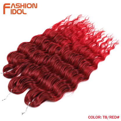24 Inch Water Wave Crochet Braiding Hair Extensions – Synthetic Ombre